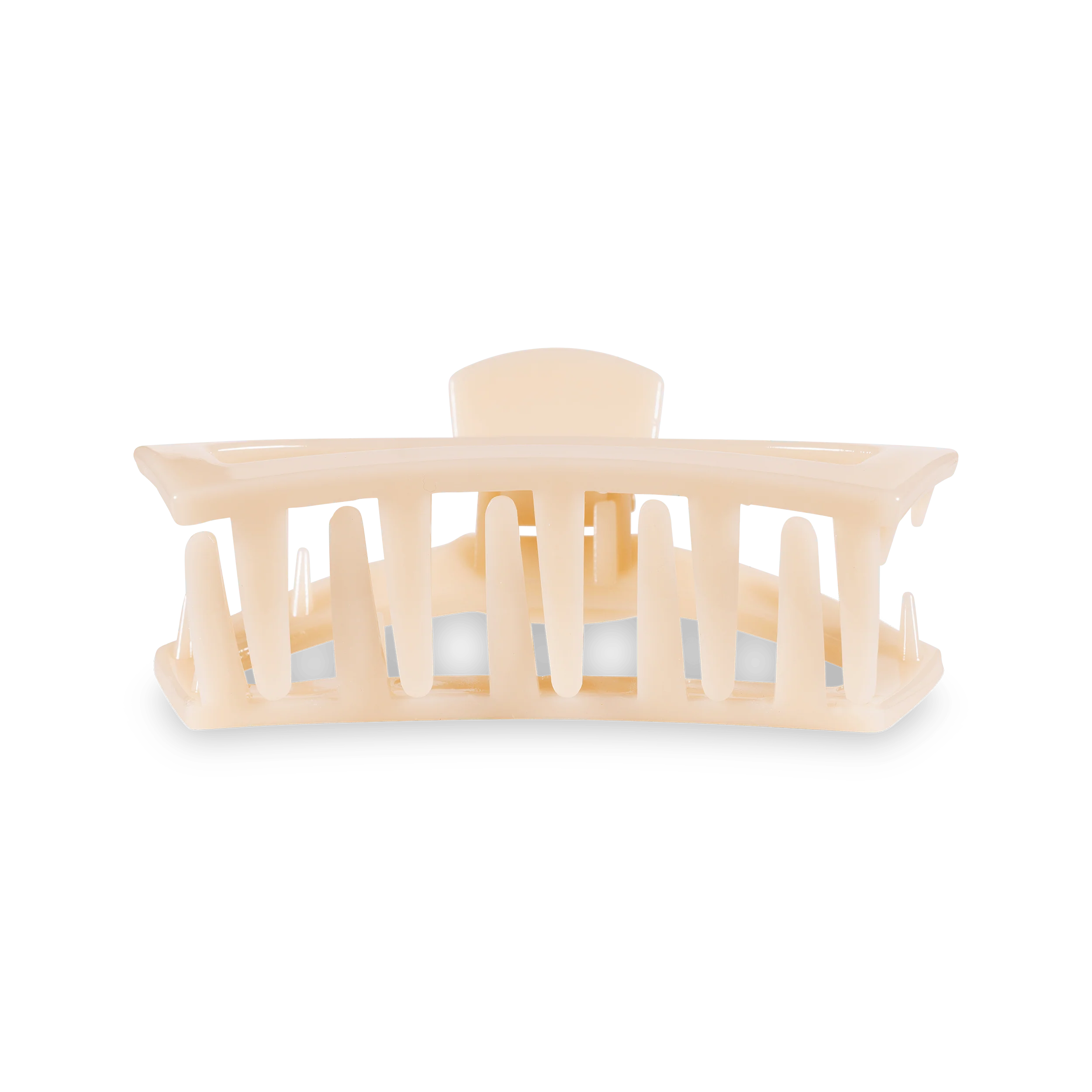 Open Almond Beige Medium Claw Hair Clip - Image 3