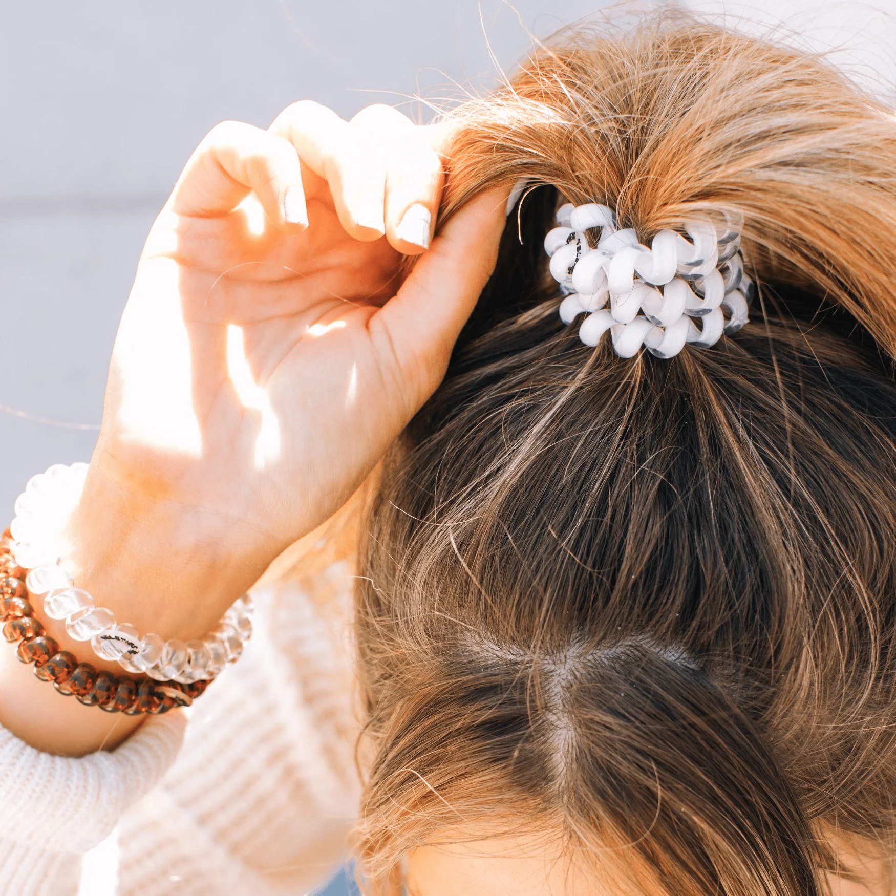 Coconut White Large Hair Ties - Image 4