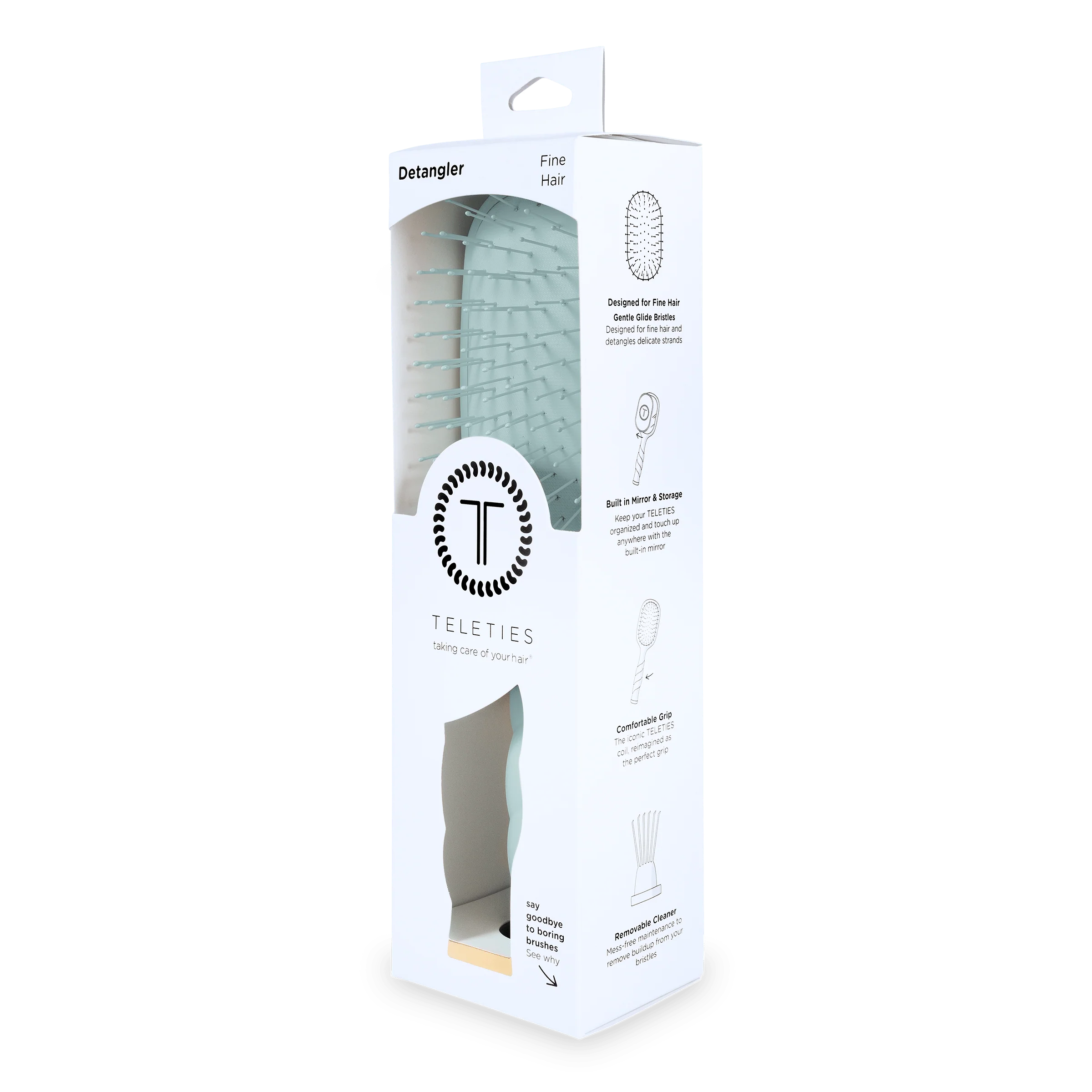 Detangler Hair Brush for Fine Hair – Blue - Image 9