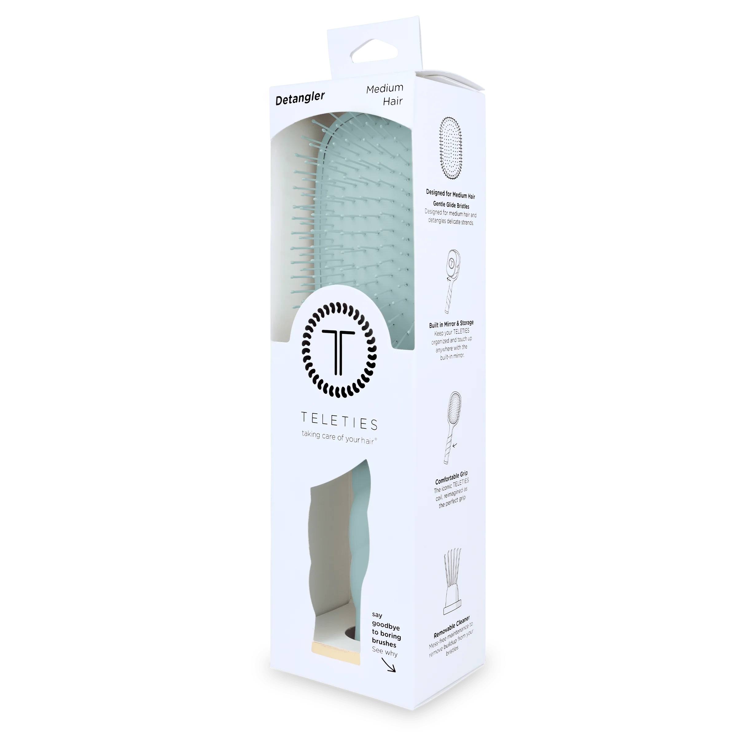 Detangler Hair Brush for Medium Hair – Blue - Image 10