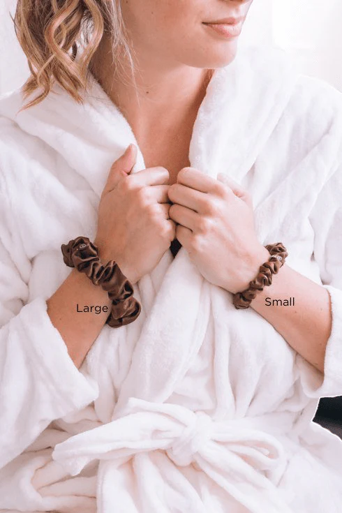 Jet Black Small Silk Scrunchies - Image 3