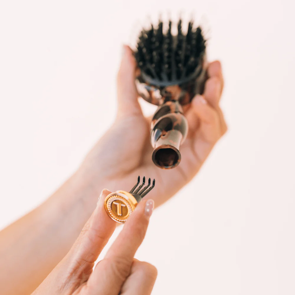 Mini Boar Bristle Hair Brush - Tortoise - Image 6