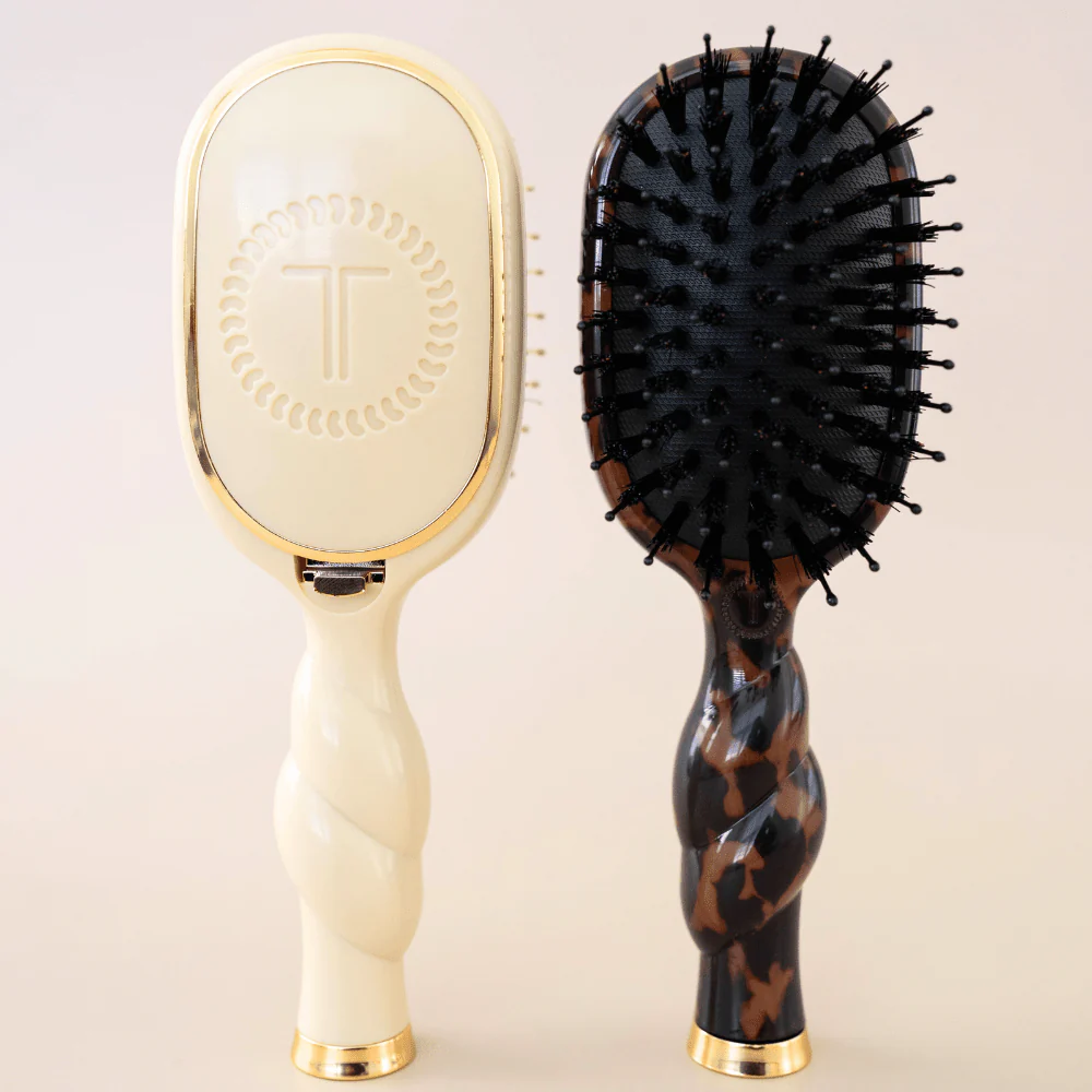 Mini Boar Bristle Hair Brush - Tortoise - Image 7