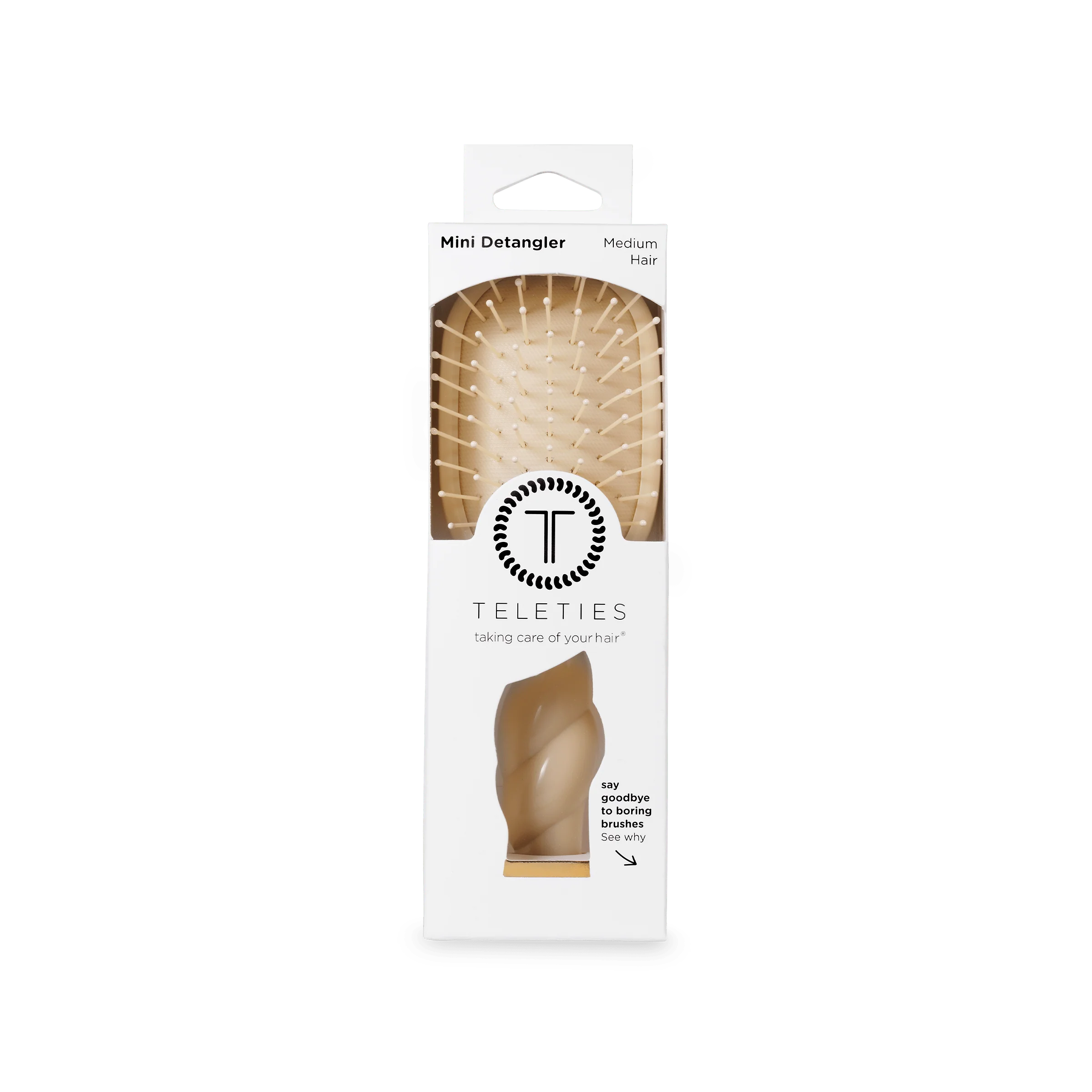 Mini Detangler Hair Brush for Medium Hair - Tan - Image 10