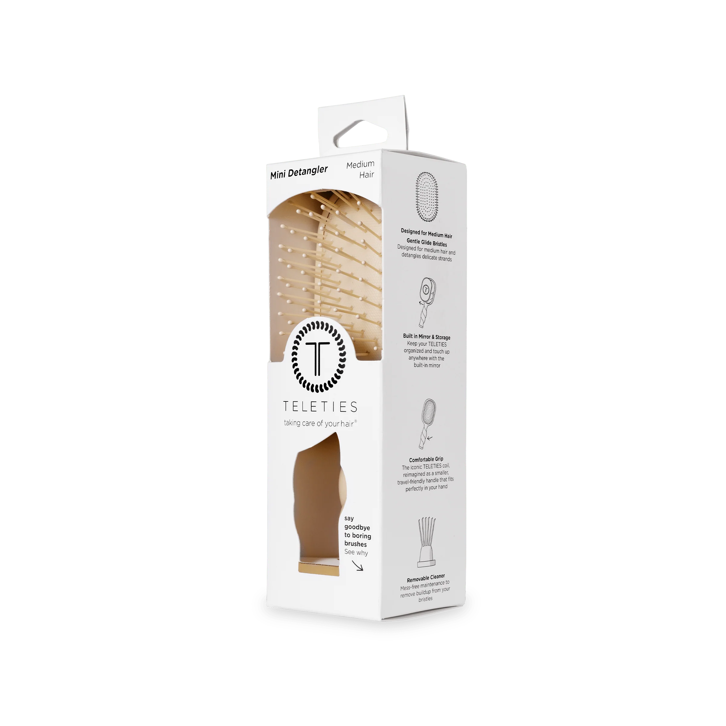 Mini Detangler Hair Brush for Medium Hair - Tan - Image 11