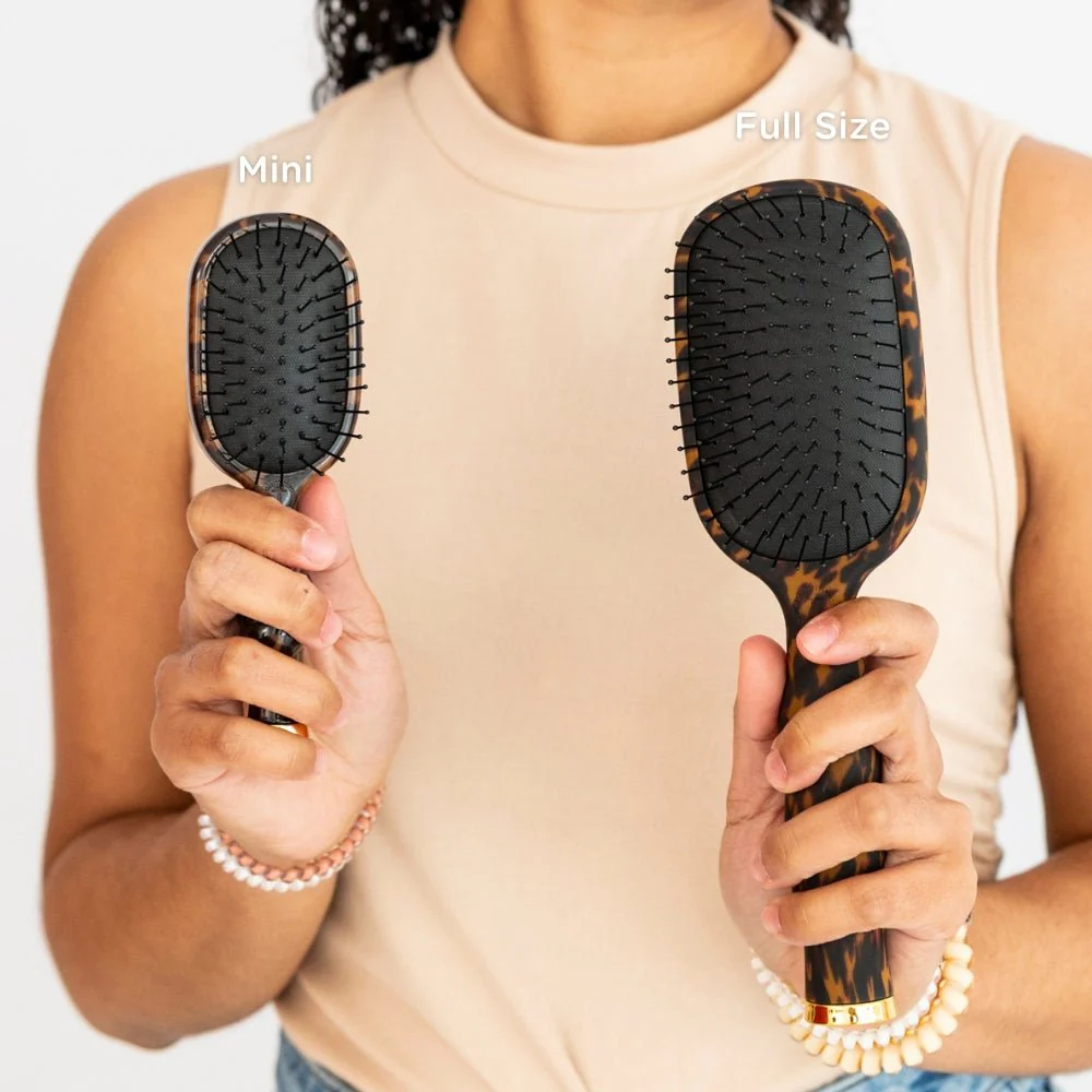 Mini Detangler Hair Brush for Medium Hair - Tortoise - Image 3
