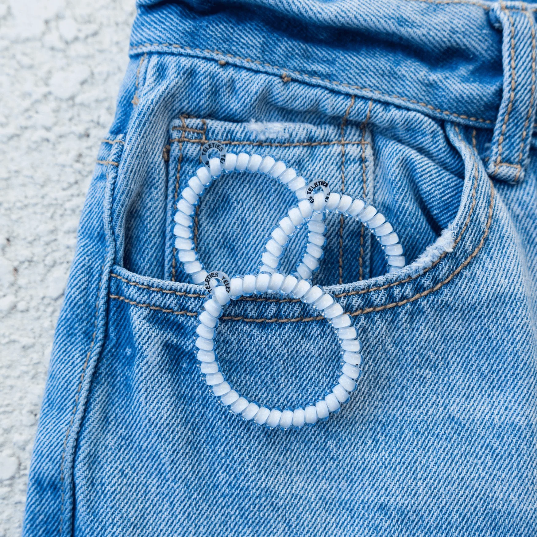 Washed Denim Small Hair Ties - Image 5